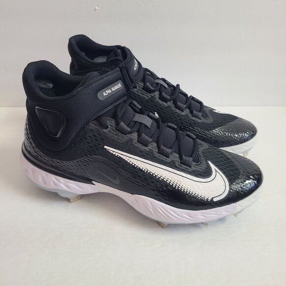 Nike Alpha Huarache Elite 4 Mid Baseball Cleats DJ6520-001 Size 9.5 Black main image 7